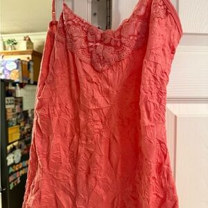 Maurices Vibrant Coral Cami with Lace Detail